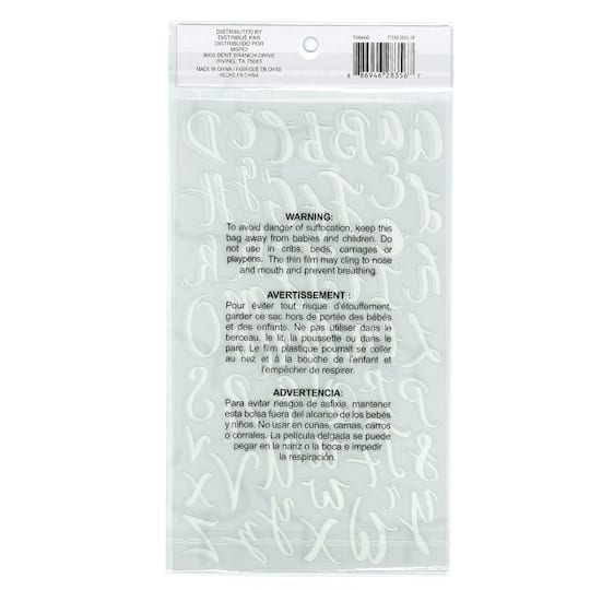 12 Packs: 104 ct. (1,248 total) White Glitter Script Alphabet Stickers by Recollections™